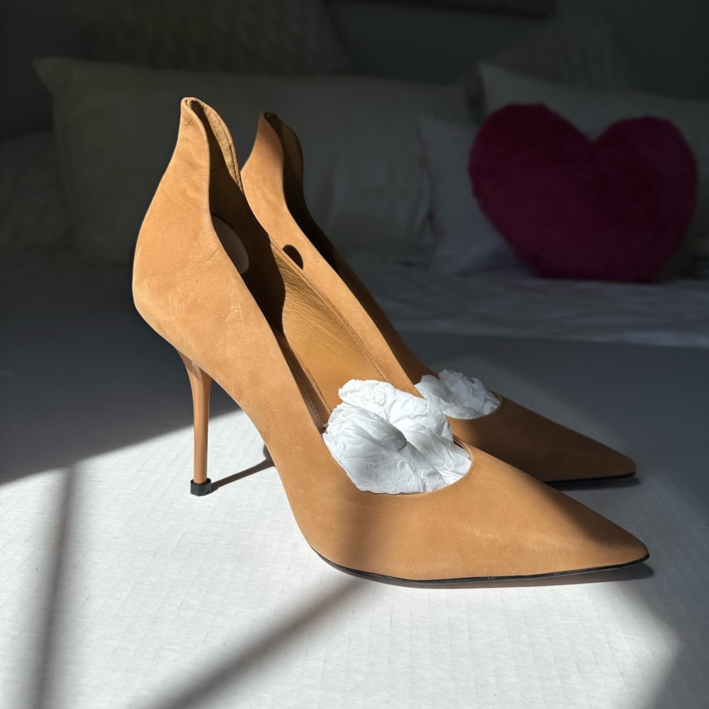 Schutz Camel Suede Leather Women's Stiletto